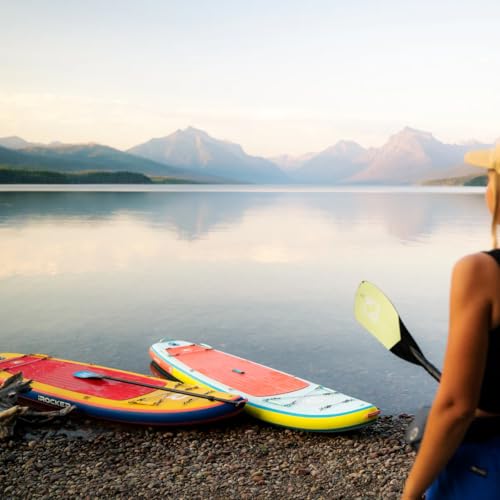 iROCKER Cruiser 7.0 Inflatable Stand Up Paddle Board Premium SUP and Accessories - Beginner Friendly - Extra Wide Base - T...