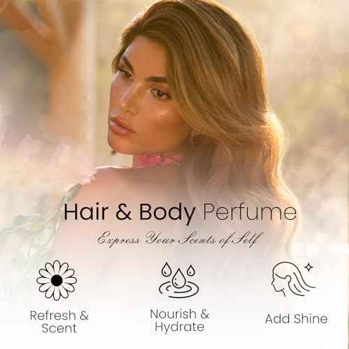 Hair Perfume for Women Long Lasting Pheromone, Hair Body Mist Spray Fragrance Essential Oil Odors Remove, Honey Infused Coconut Chamomile for Hydrating Shine, Alcohol Free, 50 ml