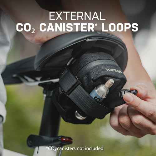 Topeak Elementa Seatbag ? Compact Under-Saddle Bike Bag (Black, Size S), 0.3L Capacity, Hook & Loop Mount, 1000D Polyester Construction