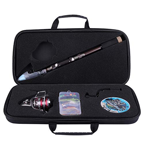 Sougayilang Fishing Rod and Reel Set Carbon Fiber Telescopic Fishing Rod 12+1BB Spinning Reel with Carry Case for Saltwate...