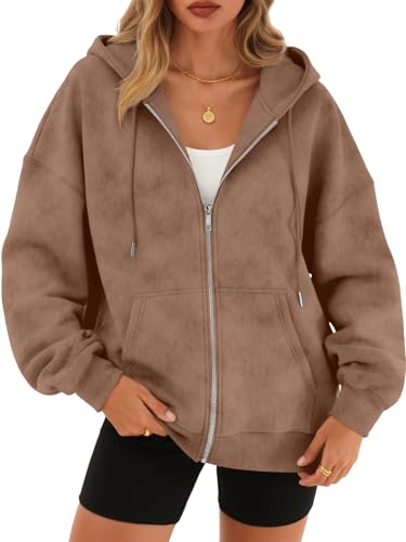Trendy Queen Zip Up Hoodies for Women Oversized Acid Wash Sweatshirt Winter Fashion Jacket Cute Y2k Fall teen girls pullover