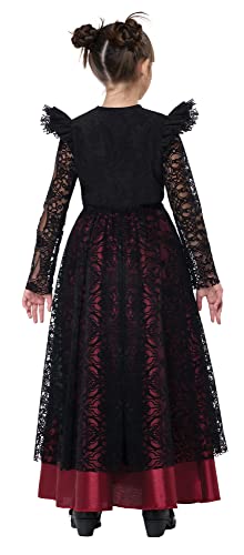 California Costumes, Gothic Lace Vampire, Child Medium,Black/Red