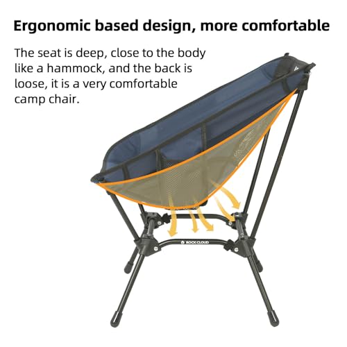 ROCK CLOUD Portable Camping Chair Ultralight Folding Chairs Outdoor for Camp Hiking Backpacking Lawn Beach Sports
