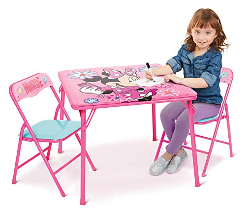Minnie Mouse Kids Table & Chairs Set for Kid and Toddler 36 Months Up To 7 years, Includes: 1 Table (24"L x 24"W x 20"H), ...