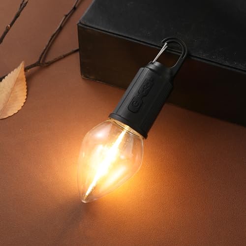 Vagocom 2Pack Rechargeable Camping Light for Tents,Portable LED Camping Lanterns Bulbs,3 Lighting Modes Hanging Camping La...