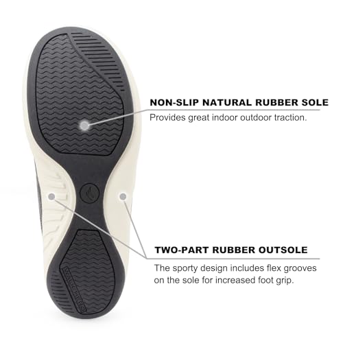 Mens Slippers with Arch Support, Canvas House Slipper for Men with Velvet Lining, Slip On Clog, Indoor Outdoor House Shoes...