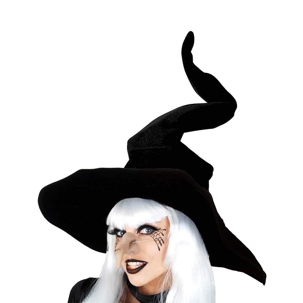 Bcaseruy Large Wicked Witch Hat for Women Black Halloween Party Masquerade Cosplay Costume Accessory Adult