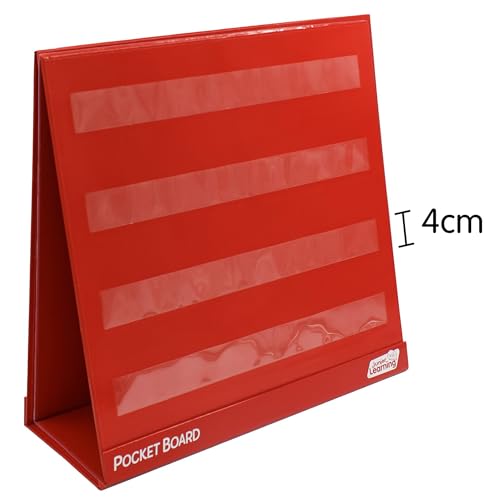 Junior Learning Tabletop Desk Pocket Board Chart, Double Sided, Durable Foldable Stand, Easy to Use, Portable and Reusabl...
