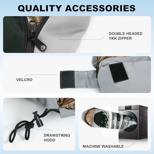 MHTD Winter Cold Weather Sleeping Bag for Adults 0 Degree,Cotton Canvas with YKK Zipper Compact Backpacking Mummy Camping ...
