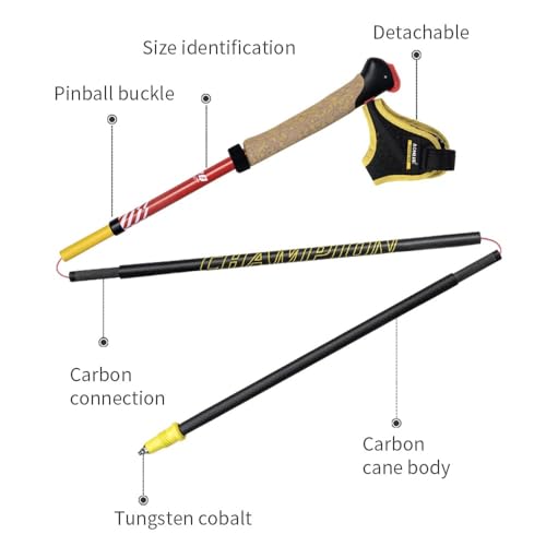 BlueField 2 Pcs Ultralight Trekking Poles, Folding Carbon Fiber Walking Sticks for Hiking with Quick Lock System for Hiking