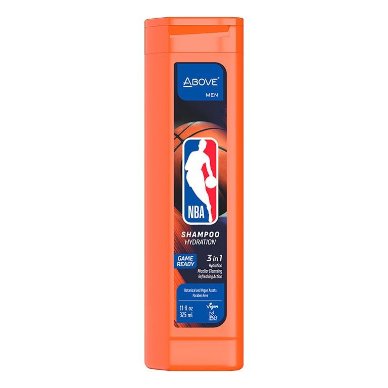 Above NBA 3-in-1 Shampoo for Men | GAME READY | Deep Hydration & Micellar Cleanse for Hair & Body | Fresh-Court Cooling Sc...