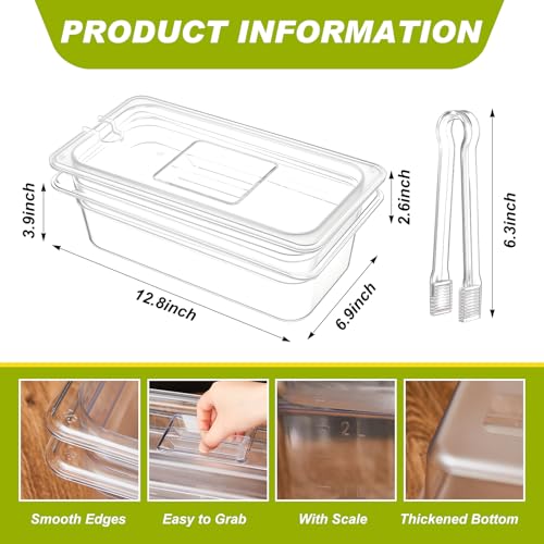 Rtteri 2 Sets Ice Chilled Serving Tray with Lid and Tongs Cold Food Buffet Server Platter for Parties Christmas Thanksgivi...
