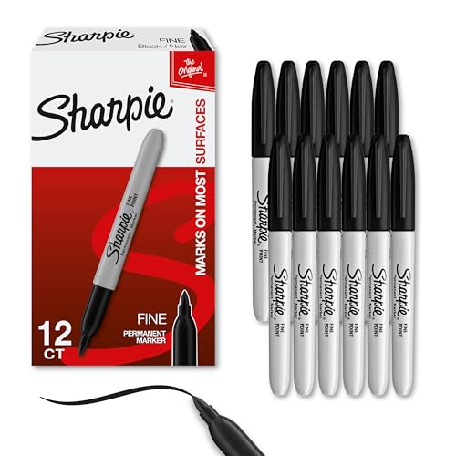 Sharpie Permanent Markers Set Quick Drying And Fade Resistant Fine Point Marker For Wood Plastic Paper Metal And More Draw...