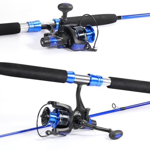 Sougayilang Catfish Fishing Rod Combo IM8 Carbon 2 Piece, MH Power Portable Travel Spinning Rod with 4000 Size Spinning Re...
