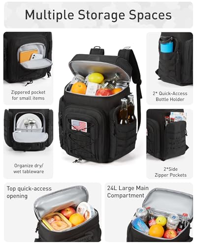 TOURIT Tactical Backpack Cooler Insulated Leak Proof, 42Can/30L Large Cooler Backpack Insulated Waterproof, Ice Chest with...