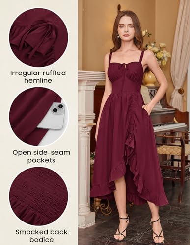 SCARLET DARKNESS Renaissance Dress Women Summer Corset Dress Flowy Sleeveless Milkmaid Sundress with Pockets