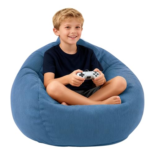 LPMOERA Bean Bag Chair Memory Foam Bean Bag Chairs for Kids/Teens with Filling Round Kids Bean Bag Chair for Living Room B...