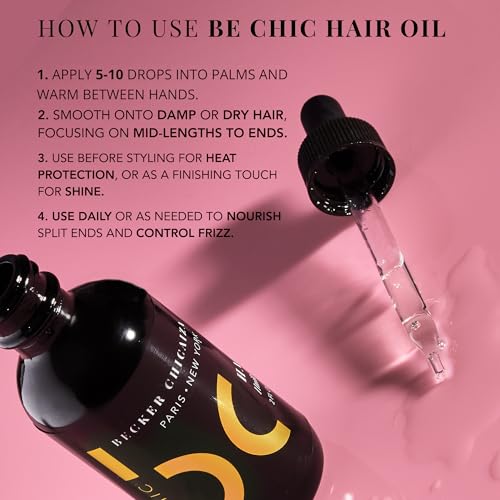 Hair Oil by Becker Chicaiza ? Certified Vegan, Lightweight, Frizz Control, Shine Enhancing Hair Oil for All Hair Types, Leaves Hair Feeling Nourished and Soft 2 fl oz