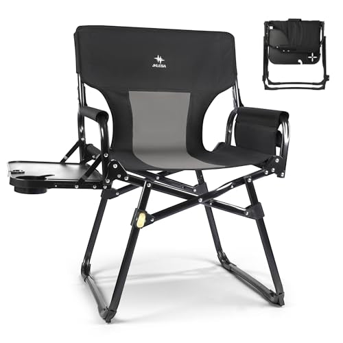 JKLESA Heavy-Duty Camping Director’s Chair with Side Table, 400lb Capacity, 600D Oxford, Quick Setup, Smart Storage & Ergo...