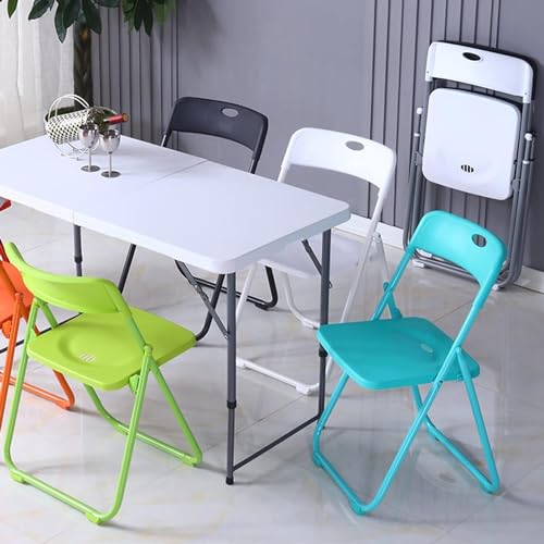 SKOK 330lbs Folding Picnic Table 4/6/8 Foot Adjustable Height, 4/6/8FT Plastic Table Portable w/Handle, Utility Commercial...