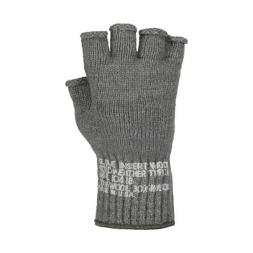 M MCGUIRE GEAR GI Wool Fingerless Glove Liners, Half Finger Glove Inserts, for Running, Hiking and Climbing - Made in USA
