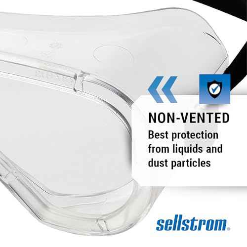 Sellstrom Anti Fog Non-Vented Safety Goggles - Clear Body Clear Lens ? Protects from Chemical Splash, Dust, Smoke