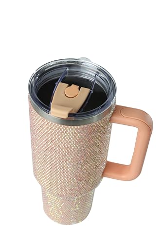 Sip+Sea Grenada 40oz Rhinestone-Encrusted Insulated Tumbler - Premium Bling Stainless Steel Water Bottle with Handle, Doub...