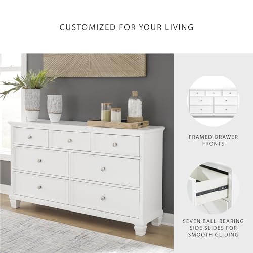 Signature Design by Ashley Fortman Casual 9 Drawer Dresser for Bedroom, White