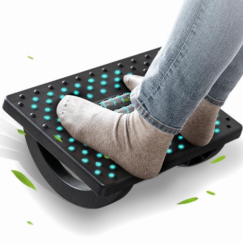 CasaZenith Foot Rest for Under Desk at Work - Ergonomic Foot Stools for Under Office Desk - Rocking Footrest with Roller M...