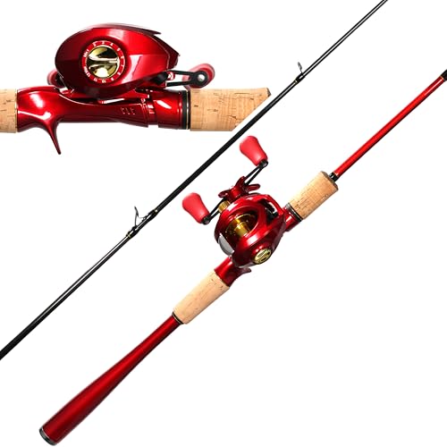 Kilitn Fishing Rod and Reel Combo, Baitcaster Rod 2-Piece & Reel, 30T Carbon Fiber, M Power Tips, Ultralight Casting Rod f...