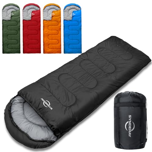Synderay Sleeping Bags for Adults Cold Weather & Warm - Backpacking Camping Sleeping Bag for Kids 10-12, Girls, Boys - Lig...