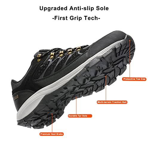 CKKM Men's Waterproof Hiking Shoes Lightweight Non-Slip Low-Cut Trekking Hiking Sneakers Outdoor Backpacking Camping Climb...