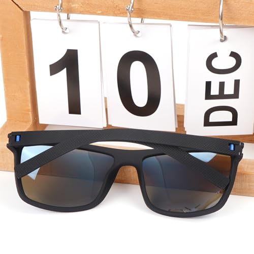 Mens Polarized Sunglasses - UV Protection Sun Glasses for Men, Lightweight Rectangular Sports Sunglasses for Driving, Fishing