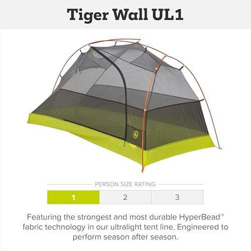 Big Agnes Tiger Wall UL - Ultralight Backpacking Tent, 3-Season Semi-Freestanding Side-Entry Shelter for Camping & Backpac...
