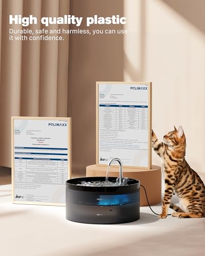 Cat Water Fountain: 108oz/3.2L Cat Fountain Super Silent Pet Drinking Dispenser - Water Fountains for Kitty Indoor - Quiet...