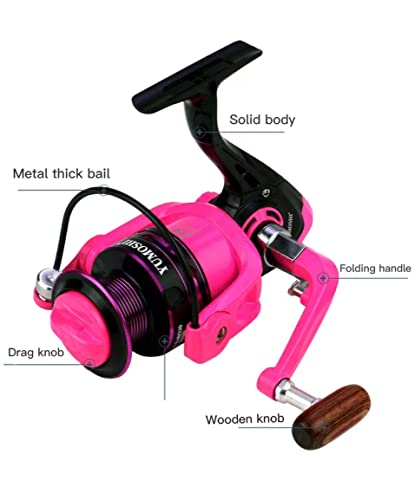 GaiRen Fishing Spinning Reel Gear Ratio 5.2:1 Lightweight Left/Right Hand Interchangeable Ultra Smooth Powerful 2000, 300...