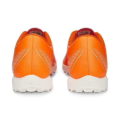 PUMA Mens Ultra Play Turf Trainer Soccer Cleats, Ultra Orange-PUMA Mens White-Blue Glimmer, 9