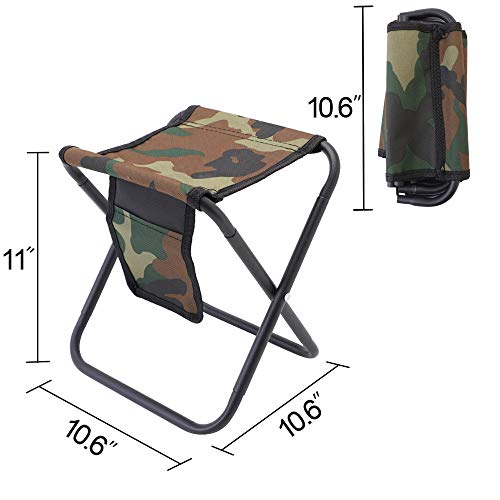Qesonoo Mini Portable Folding Stool, Camping Fishing Stool for Adults Fishing Hiking Gardening and Beach with Carry Bag, H...
