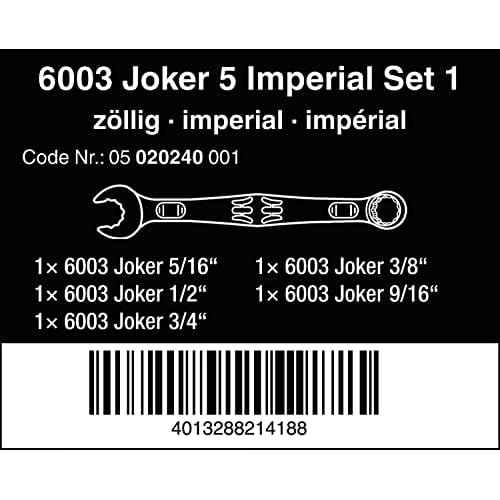 6003 JOKER 4 SET IMPERIAL 1 RING SPANNER SET, 4 PIECES