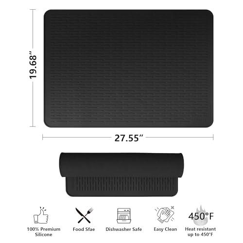 YUHFERA Stove Top Cover for Electric Stove - Silicone Stove Mat for Glass Top, Glass Cooktop Protector For Kitchen,Multi-f...