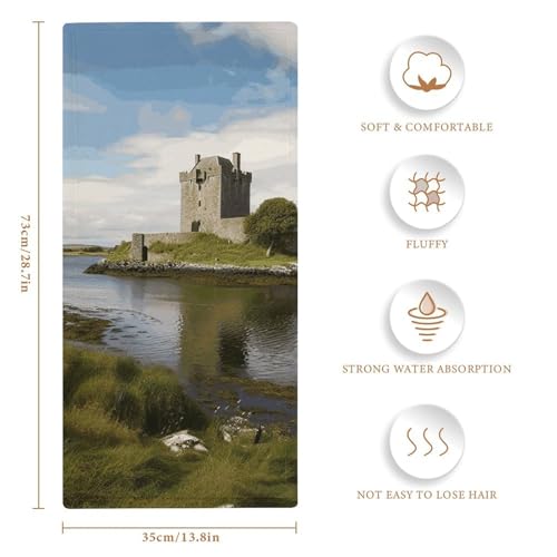 JTREHY View of The Dunguaire Castle Towel Soft Lightweight Microfiber Towel Highly Absorbent Quick Drying Towels Male and ...