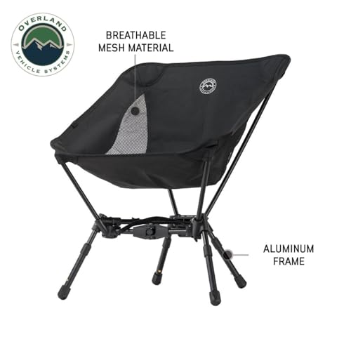 Overland Vehicle Systems Compact Camping Chair – Lightweight Folding Camp Chair with Collapsible Aluminum Frame