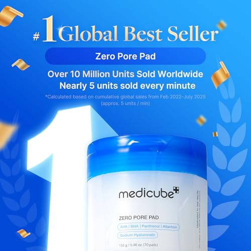 medicube Toner Pads Zero Pore Pad 2.0 | Dual-Textured Facial Pad for Exfoliation and Pore Care with 4.5% AHA Lactic Acid, ...
