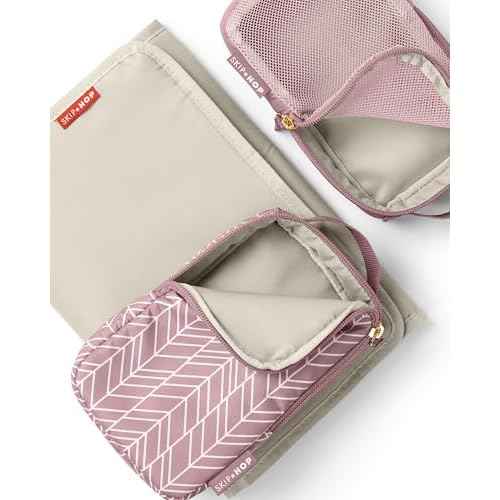 Skip Hop Diaper Bag Backpack: Forma, Multi-Function Baby Travel Bag with Changing Pad & Stroller Attachment, Mauve Mist
