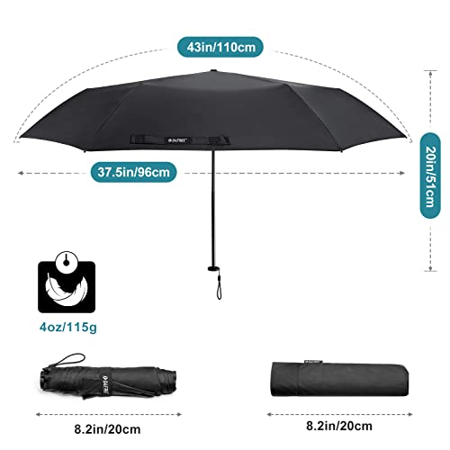 G4Free 43 Inch Mini Travel Umbrella Compact Ultralight UPF 50+ UV Protection Carbon Fiber Super Slim Small Umbrella, Weigh...