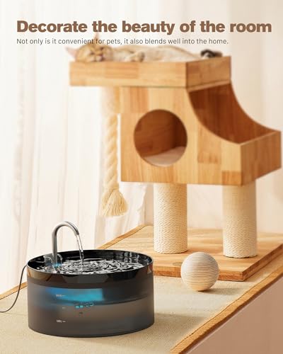 Cat Water Fountain: 108oz/3.2L Cat Fountain Super Silent Pet Drinking Dispenser - Water Fountains for Kitty Indoor - Quiet...