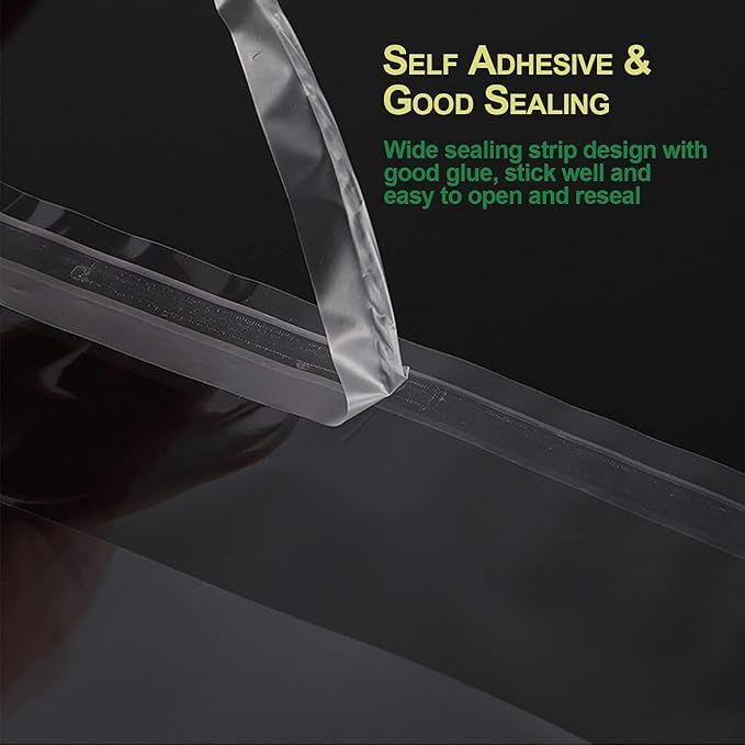 SOMIOCO 50 pcs Clear 10" x 13" Self Seal Cello Cellophane Bags Resealable Poly Bags 2.8 mils OPP Bag for Packaging Clothing, T Shirts, Party Decorative Gift