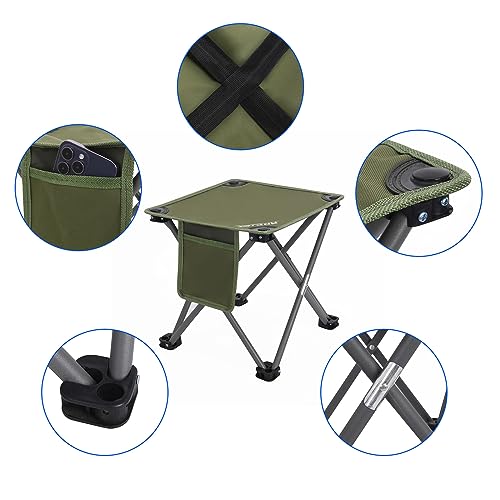 Roptat 2 Pack Camping Stool,Portable Folding Compact Lightweight Stool Seat for Camping Fishing Hiking Gardening Outdoor W...