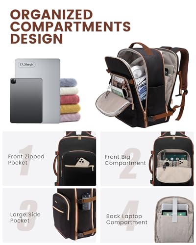 LOVEVOOK 50L Large Travel Backpack for Women Men Fits 17 Inch Laptop, Carry on Backpack for Traveling on Airplane, Persona...