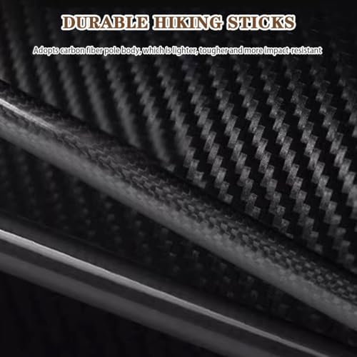 Ultralight Carbon Fiber Trekking Poles, Retractable Adjustable Walking Sticks, Anti-Slip, Shockproof, with EVA Handles, Mo...